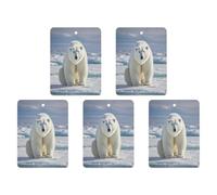 Car Hanging Air Fresheners 5 PCS Polar Bear Print Car Aromatherapy Tablets Air Freshener Fragrance Scented Cards For Home & Cars