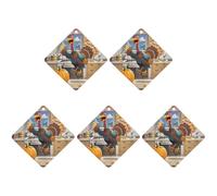 Car Hanging Air Fresheners 5 PCS Pumpkin And Turkey Print Car Aromatherapy Tablets Air Freshener Fragrance Scented Cards For Home & Cars