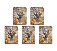 Car Hanging Air Fresheners 5 PCS Pumpkin And Turkey Print Car Aromatherapy Tablets Air Freshener Fragrance Scented Cards For Home & Cars
