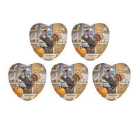 Car Hanging Air Fresheners 5 PCS Pumpkin And Turkey Print Car Aromatherapy Tablets Air Freshener Fragrance Scented Cards For Home & Cars