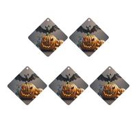 Car Hanging Air Fresheners 5 PCS Pumpkin Bat Print Car Aromatherapy Tablets Air Freshener Fragrance Scented Cards For Home & Cars