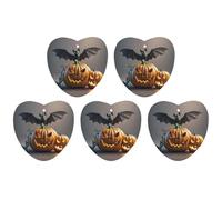 Car Hanging Air Fresheners 5 PCS Pumpkin Bat Print Car Aromatherapy Tablets Air Freshener Fragrance Scented Cards For Home & Cars