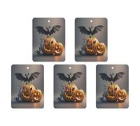 Car Hanging Air Fresheners 5 PCS Pumpkin Bat Print Car Aromatherapy Tablets Air Freshener Fragrance Scented Cards For Home & Cars