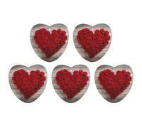 Car Hanging Air Fresheners 5 PCS Red Heart-Shaped Roses Print Car Aromatherapy Tablets Air Freshener Fragrance Scented Cards For Home & Cars