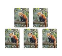 Car Hanging Air Fresheners 5 PCS Red Panda Print Car Aromatherapy Tablets Air Freshener Fragrance Scented Cards For Home & Cars