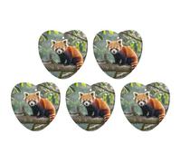 Car Hanging Air Fresheners 5 PCS Red Panda Print Car Aromatherapy Tablets Air Freshener Fragrance Scented Cards For Home & Cars
