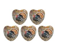 Car Hanging Air Fresheners 5 PCS Turkey And Maple Leaves Print Car Aromatherapy Tablets Air Freshener Fragrance Scented Cards For Home & Cars