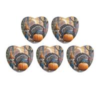 Car Hanging Air Fresheners 5 PCS Turkey Dinner Day Print Car Aromatherapy Tablets Air Freshener Fragrance Scented Cards For Home & Cars