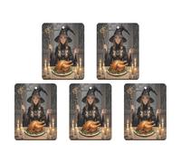 Car Hanging Air Fresheners 5 PCS Turkey with Candles Print Car Aromatherapy Tablets Air Freshener Fragrance Scented Cards For Home & Cars