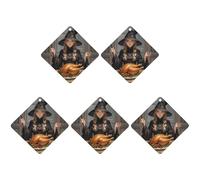Car Hanging Air Fresheners 5 PCS Turkey with Candles Print Car Aromatherapy Tablets Air Freshener Fragrance Scented Cards For Home & Cars