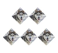 Car Hanging Air Fresheners 5 PCS Wild Wild Gray Wolf Print Car Aromatherapy Tablets Air Freshener Fragrance Scented Cards For Home & Cars