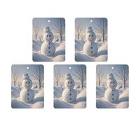 Car Hanging Air Fresheners 5 PCS Winter Snowman Print Car Aromatherapy Tablets Air Freshener Fragrance Scented Cards For Home & Cars
