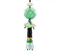 Car Hanging Decor Dangling Ornaments Auto Vehicle Rearview Mirror Pendant Crystal Lotus Amulet Pray for Luck Safety (Buddha)
