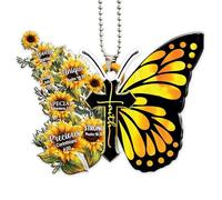 Car Hanging Ornament - Christian Car Hanging Ornaments, Butterfly Series Car Pendant for Rearview Mirror, Car Hanging Accessories Cross,Car Hanging Accessories Christian,Car Mirror Accessories Hanging