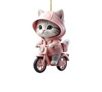 Car Hanging Pendant Rearview Mirror Decoration Compact Hanging Acrylic Ornament Interior Decor Shaped 2D Cute Car B3X7 Cats