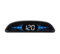 Car Head-Up Display G2, Digital Speedometer with Semi-Curved Design, HUD Featuring Blue Flame Theme, Real-Time Speed Guide with 3 Units, Ideal for Outdoor Adventures