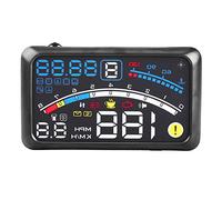 Car Head UP HUD Windshield Display, Car OBD2 Speed RPM Fuel Consumption Water Temperature Head Up Projector Display with Automatic Adjustable Light, 5.5In Extra Large HD Display for Car