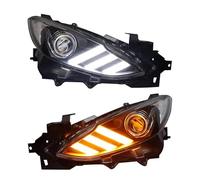 car Headlamp Assembly Compatible With Mazda For 3 For Axela Headlight 2014 2015 2016 Front Light Upgrade Dual Beam Lens Headlamp Head Light Army Green 1set Left Right