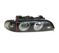 Car Headlamp Assembly For BMW 5 Series E39 520i 523i 525i 528i 530i 1997-2003 Headlight Assembly Far Low Beam Turn Signal Lamp Angel Eye LED Aperture(Right Side 1PCsB)