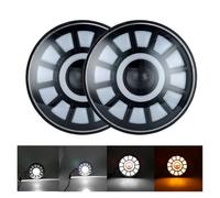 Car Headlamp For Suzuki For Samurai For Jimmy For Bandit 600 7 Inch LED Angel Eye Headlights DRL & Hi/Lo Beam Head Light(B black 60w)