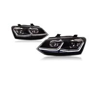 Car Headlight Assemblies For VW For Polo 2011 2012 2013 2014 2015 2016 2017 Car LED Headlight Head Lamp DRL Hid Head Lamp Bi Xenon Beam Headlights Assembly(Tsi LED Silver,Right-Hand Drive)
