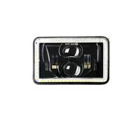 Car headlight assembly For Car SUV Trucks 12V 24V 4X6 Inch H4 LED Headlight Square Lamp High/Low Beam With White Amber Daytime Running Light Headlights assemblys with LED DRL(2PCS 4X6 Headlight)