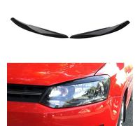 Car Headlight Eyebrows For VW For Polo Mk5 6R 6C 2010 2011 2012 2013 2014 2015 2016 2017 Glossy Black Car Headlight Lamp Eyebrow Eyelid Trim Cover 2Pcs(Black)