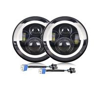 Car Headlight Headlamp For Lada For Niva For Urban For OffRoad 4x4 For Suzuki For Samurai 7" Led Car Motorcycle Headlight H4 Moto Halo Angle Eyes Headlamp 12V 24V Front Light Assembly(Two pieces)