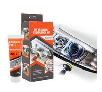 Car Headlight Restoration Kit - Headlamp Restore & Repair Set with Polishing Pad Rubbing Compound Sealing Liquid Masking Tape, Light Lenses Refurbish Tool for Cars Motorcycles Yellow Faded Headlights