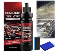 Car Headlight Restoration Kit, Headlight Restorer, H/eadlight Polishing Kit with C/ar Polish,Glass Cleaner and C/ar Windscreen Cleaner,Quick and Easy Head Lights Restoration K/it for Various Vehicles