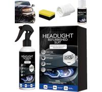 Car Headlight Restoration Kit,Innovative Headlight Repair,Fast & Easy Car Headlight Cleaner for Oxidized| Yellowed Headlamps - Refurbishing Fluid Restores Clarity & Brightness (1 Pcs)