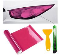 Car Headlight Tint Film 30x120cm, UV Resistant Headlight Tint, Self Adhesive Cuttable Tint Vinyl Smoke Film, Universal Protective Sticker Cover Fit for Headlight Taillight Fog Light (Pink)