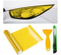 Car Headlight Tint Film 30x120cm, UV Resistant Headlight Tint, Self Adhesive Cuttable Tint Vinyl Smoke Film, Universal Protective Sticker Cover Fit for Headlight Taillight Fog Light (Yellow)