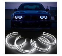 Car Headlights Crystal LED Angel Eyes For BMW E46 For M3 E38 E39 E36 Xenon Headlight Tuning DTM Style Halo Rings DRL Daytime Light Retrofit 131mmx4 Car Head Lamp(Only white,131mm x4)