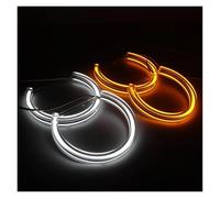 Car Headlights Crystal LED Angel Eyes For BMW E46 For M3 E38 E39 E36 Xenon Headlight Tuning DTM Style Halo Rings DRL Daytime Light Retrofit 131mmx4 Car Head Lamp(White yellow,131mm x4)