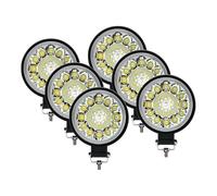 Car Headlights For Jeep 96W LED Light Bar Spotlight 12V 24V Car Work Light Truck Boat Tractor ATV For Offroad 4X4 For Mini LED Headlight Car Head Lamp(6Pcs Round 66W)
