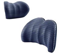 Car Headrest And Lumbar Support For FIAT Panda 3 Series (Type 169) 2003-2012, Neck Pillow Set Memory Foam Pillows Cars Seat Head Cushion Interior Accessories,C/Navy blue