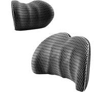 Car Headrest And Lumbar Support For FIAT Panda 3 Series (Type 169) 2003-2012, Neck Pillow Set Memory Foam Pillows Cars Seat Head Cushion Interior Accessories,A/Dark gray