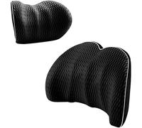 Car Headrest And Lumbar Support For FIAT Panda 3 Series (Type 169) 2003-2012, Waist Pillow Neck Protective Cushion Covers Comfortable Waterproof Interior Accessories,B/Black