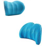 Car Headrest And Lumbar Support For FIAT Panda 3 Series (Type 169) 2003-2012, Waist Pillow Neck Protective Cushion Covers Comfortable Waterproof Interior Accessories,D/Sky blue