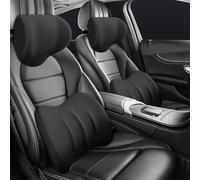 Car Headrest And Lumbar Support For VOLVO S60 2014-2023, Seat Neck Pillow Comfortable Breathable Head Rest Pillows with Adjustable Strap,A/Black