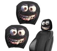 Car Headrest Cover,1 Pair Breathable Car Headrest Protector | Breathable Elastic Head Rest Covers for Auto Interior Decoration Driver Passenger Halloween Accessories Men Women