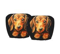 Car Headrest Cover - 2 Pack Mesh 25x6.5x0.4cm | Elastic Breathable Car Seat Headgear Dog Cartoon Cars Seat Headgear | Elastic Breathable Protective Cushion Slipcover For Vehicle Seats Adds Comfort St