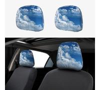 Car Headrest Cover 2 Pcs Breathable Polyester Throw Pillow Protector