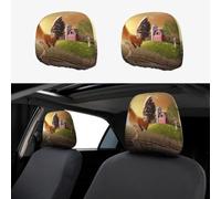 Car Headrest Cover 2 Pcs Well-crafted Auto Seat Throw Pillows Protects