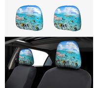 Car Headrest Cover 2 Pcs Well-crafted Auto Seat Throw Pillows Protects