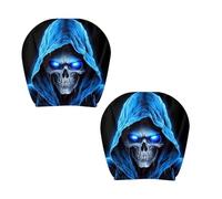 Car Headrest Cover, 2 Pieces Skull Halloween Headrest Cover | Scary Headrest Protector for Cabin - For SUV Outings Vacation Family Road Truck Daily Journeys
