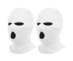 Car Headrest Cover 2PCS 3 Hole Funny Face Front Seat Headrest Covers for Cars Universal Personalized Decorative Acrylic Fiber Head Rest Cover for Car Full Face Mask Head Rest for Auto Ski Mask