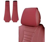 Car Headrest Cover for Toyota BZ4X 2022 2023, Head Rest Protector Leather Front Seat Decoration Cover Car Accessories,Red a pair