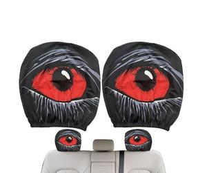 Car Headrest Covers - 1 Pair Funny Elastic Seat Protectors | Vehicle Interior - Headrest Cover for Travel, Road, Camping, Driving, How